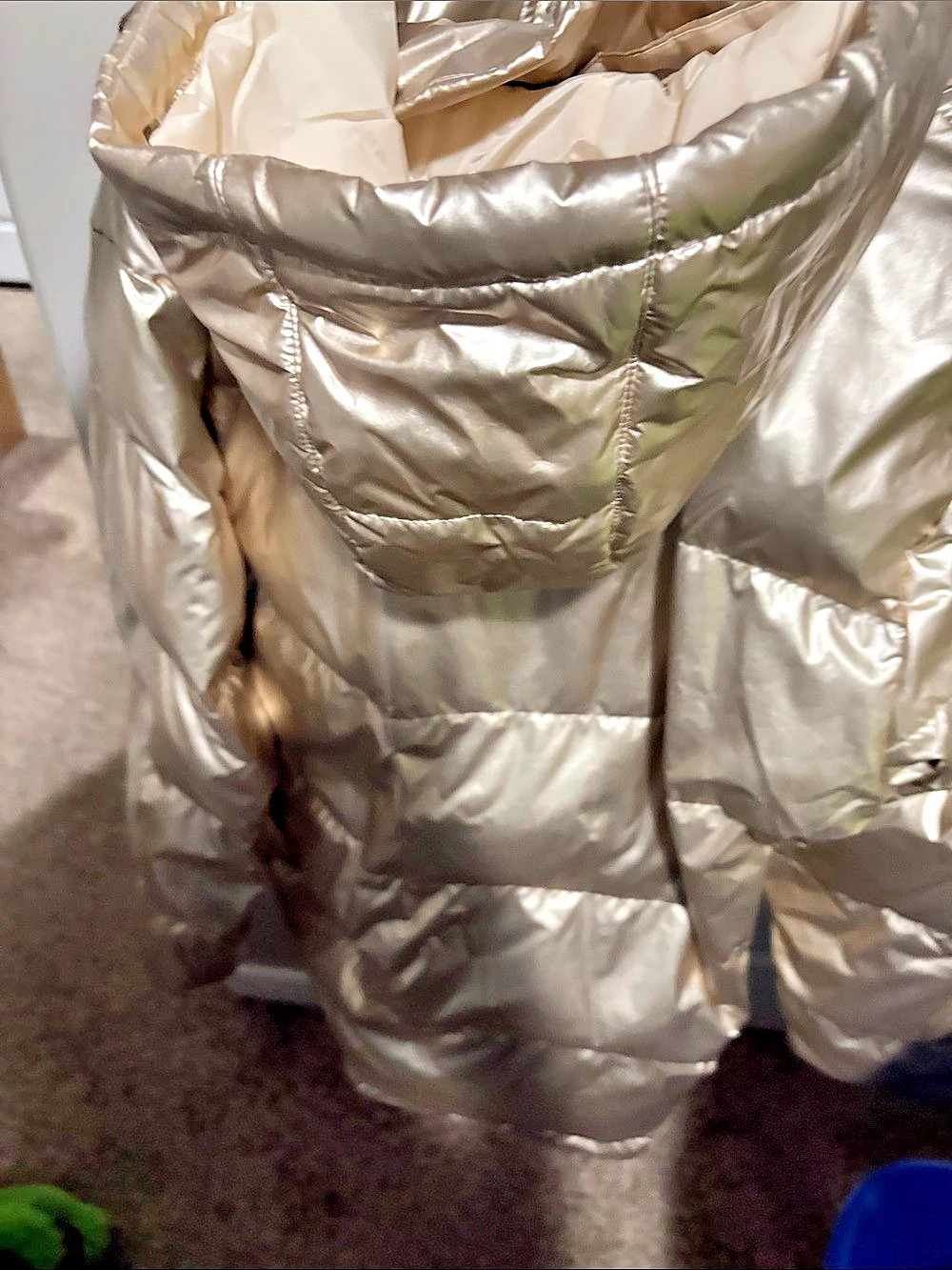 Lands' End Metallic Puffer Jacket Size 1X Like New